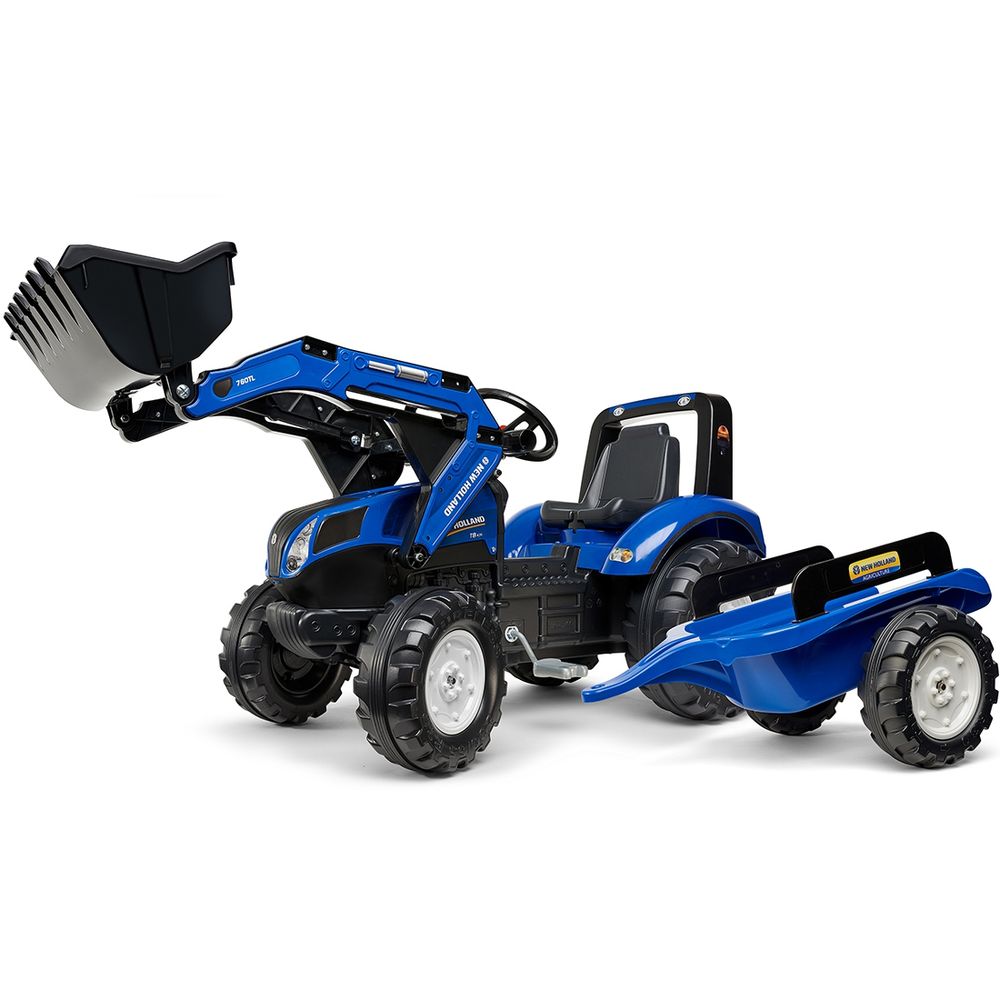 Falk traktor na pedale s prikolicom New Holland - plavi 3+ slika 6