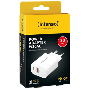 (Intenso) Punjač kučni, brzi, 1 x USB-A, 1 x UCB-C, 3A, 30W - Power Adapter W30AC