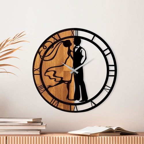 Wallity Ukrasni drveni zidni sat, Wooden Clock - 66 slika 1