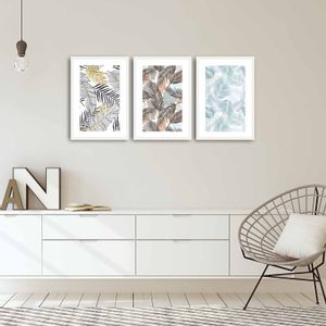 3PBCT-07 Multicolor Decorative Framed MDF Painting (3 Pieces)