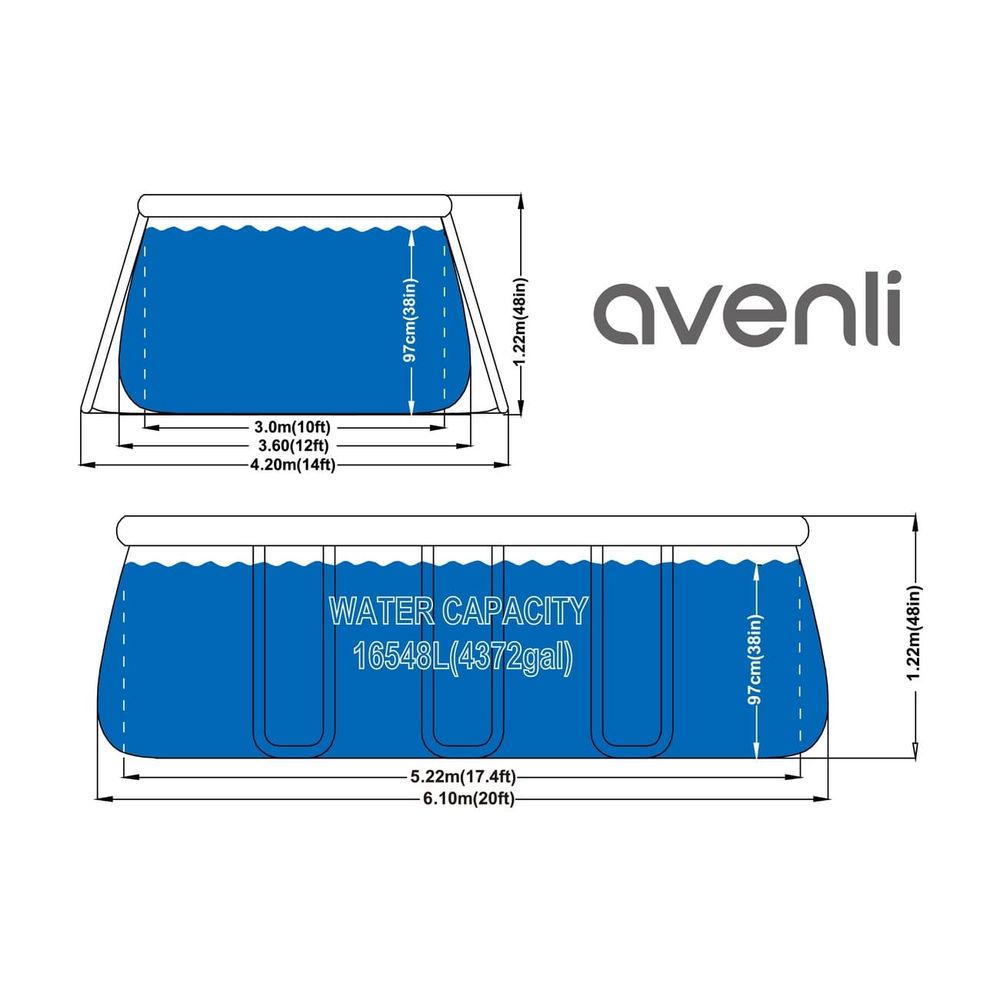 Avenli Montažni bazen sa zračnim prstenom Oval Ring XXL, 610x360x122cm slika 10