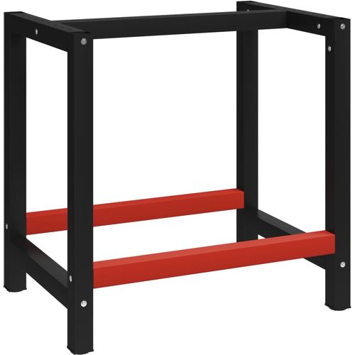 Okvir za radni stol metalni 80 x 57 x 79 cm crno-crveni slika 27