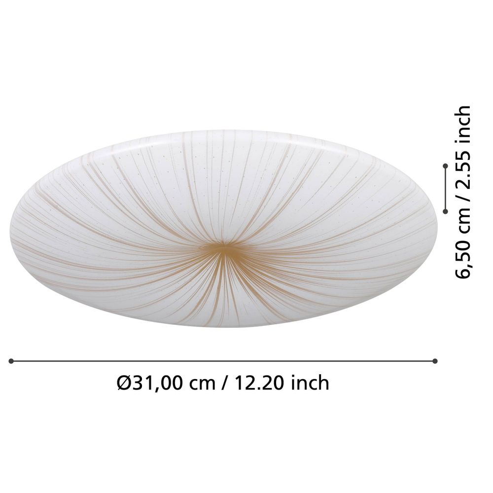 Eglo plafonjera 'NIEVES 1', LED, 19,5W, promjer 410mm, bijela/zlatna slika 4