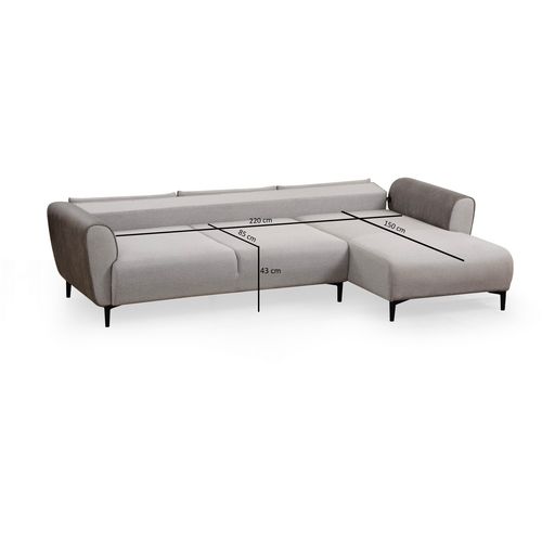 Aren Right - Grey Grey Corner Sofa-Bed slika 11