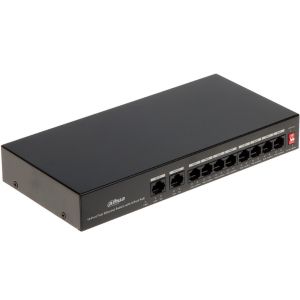 Dahua POE switch PFS3010-8ET-65 10/100 RJ45 ports, POE 8 kanala, UPLINK 2xGbit