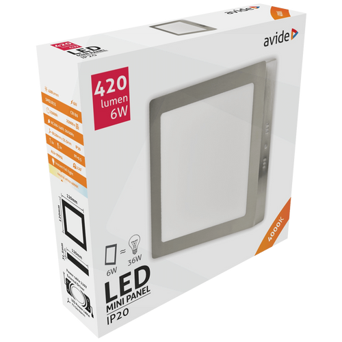 Avide Plafonjera LED, 6W, 420 lm, 4000K, IP20 - ACSMNW-S-6W-ALU-SN slika 2