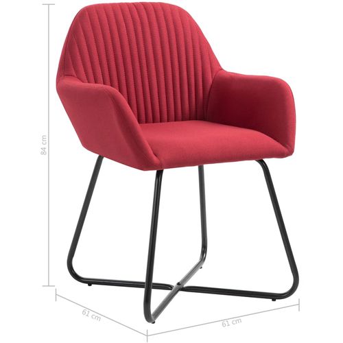 Blagovaonske stolice od tkanine 6 kom crvena boja vina slika 8