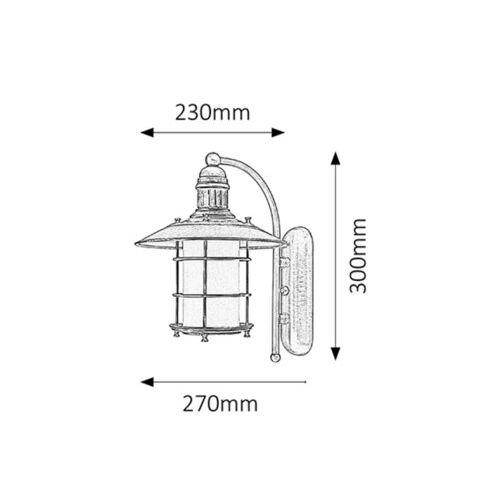 Rabalux Sudan zidna lampa E27 60W, bronza Klasična rasveta slika 2