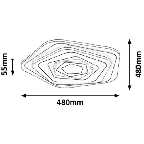 Rabalux Taneli plafonjera LED 54W 3000K-6500K petougao slika 6