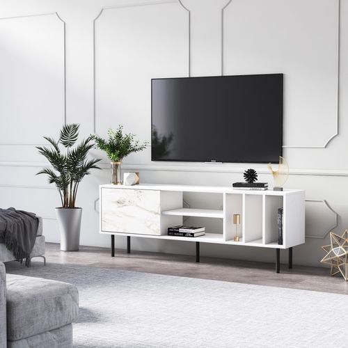 Pietra - White White TV Stand slika 3