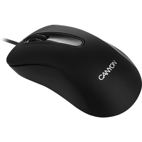 CANYON CM-2 Wired Optical Mouse with 3 buttons, 1200 DPI optical technology for precise tracking, black, cable length 1.5m, 108*65*38mm, 0.076kg slika 1