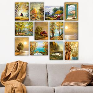 Dekorativna Slika od MDF-a u Više Boja 12MDF20YS (Set od 12 Komada)