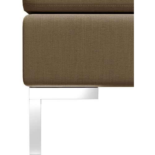 Modularna srednja sofa s jastukom od tkanine smeđa slika 20