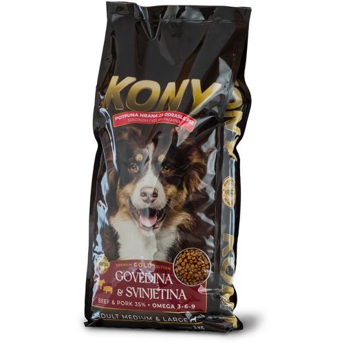 Kony Premium Potpuna hrana za odrasle pse srednjih i velikih pasmina, govedina i svinjetina, 3 kg slika 1