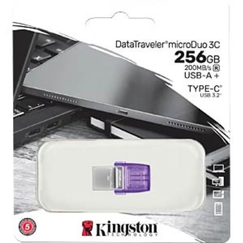 Kingston DTDUO3CG3/256GB 256GB USB Flash Drive, 2-in-1 USB 3.2 Gen.1 Type-C & Type-A, DataTraveler microDuo 3C, Read up to  200MB/s slika 5