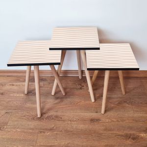 Nesting Table (3 komada) 3Shp358 - boje: Krem KremBijela