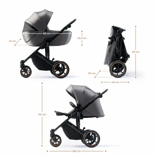 Kinderkraft dječja kolica PRIME 2 MINK PRO 3u1, Shadow Grey slika 6