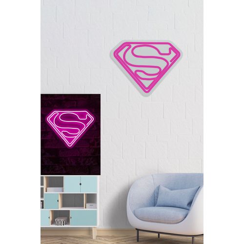 Wallity Ukrasna plastična LED rasvjeta, Superman - Pink slika 3