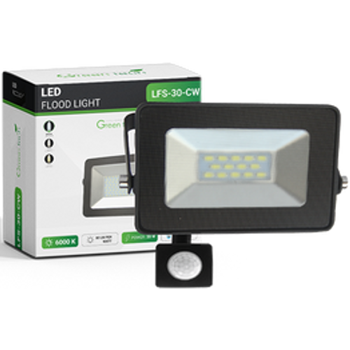 Green Tech LED reflektor sa senzorom 30W, 6000K, crna slika 2