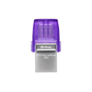 Kingston DTDUO3CG3/64GB 64GB USB Flash Drive, 2-in-1 USB 3.2 Gen.1 Type-C & Type-A, DataTraveler microDuo 3C, Read up to  200MB/s