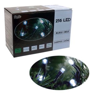 256 LED lanac, belo, 8 funkcija