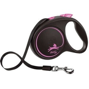 Flexi Povodac Black Design M Tape 5m Pink