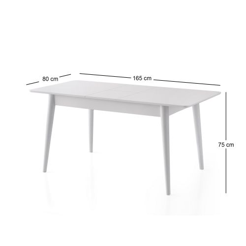 Lotus - 1124 White Extendable Dining Table slika 9