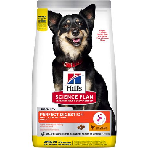 Hill's Science Plan PERFECT DIGESTION SMALL & MINI Adult Hrana za Pse s Piletinom i Smeđom rižom, 1,5 kg slika 1