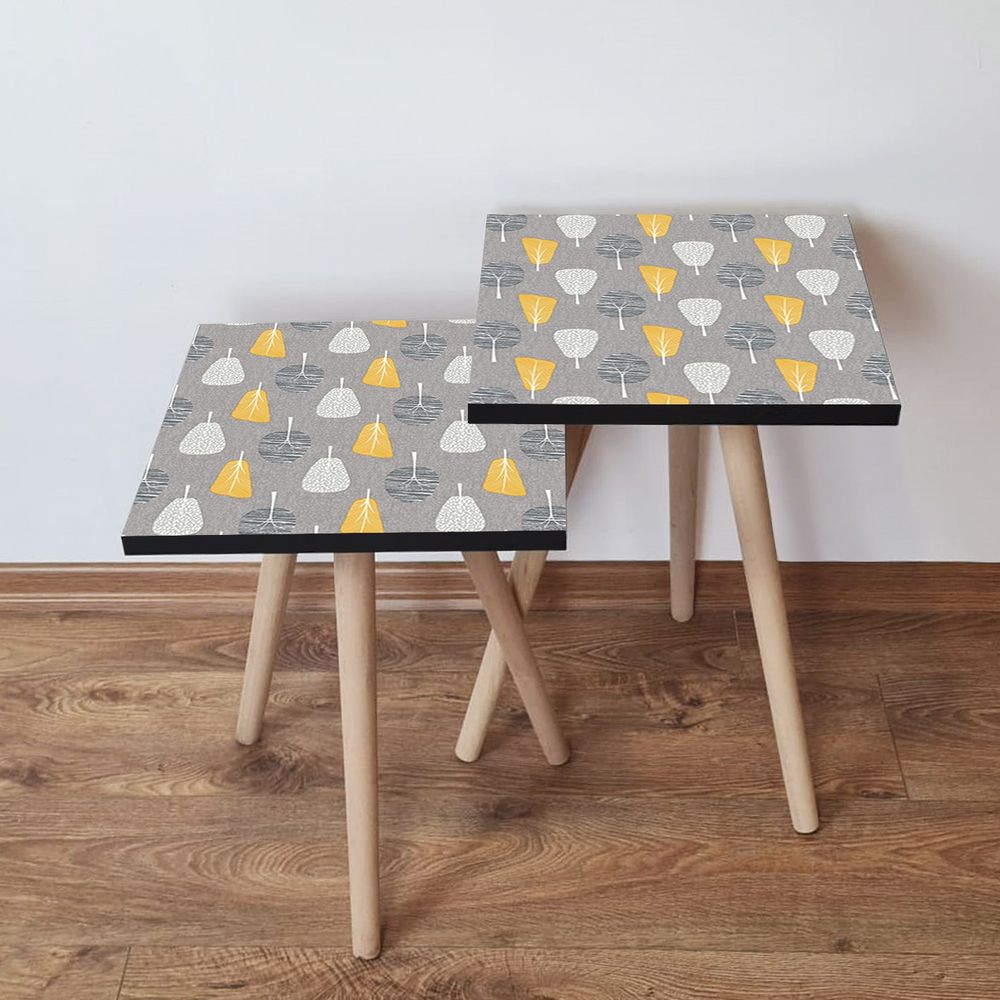 Nesting stolovi 2Shp186 - (2 komada) - boje: bijela, siva, žuta slika 1
