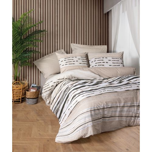 Perry - Beige Beige Ranforce Single Quilt Cover Set slika 1