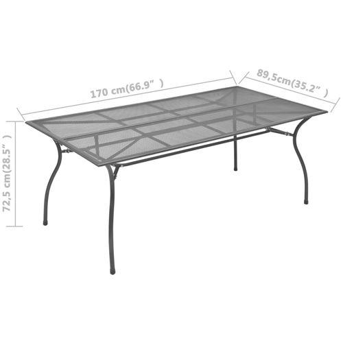 Vrtni stol antracit 170 x 89,5 x 72,5 cm čelični mrežasti slika 12