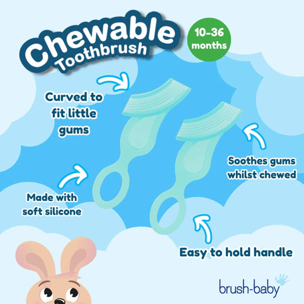 Brush-Baby Silikonska četkica za bebine zubiće Chewable Toothbrush 2kom slika 3