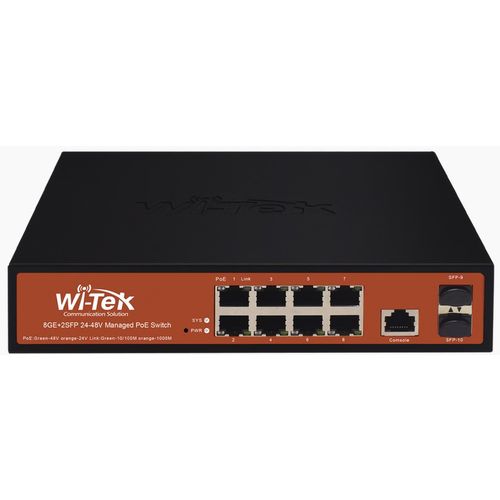 Wi-Tek WI-PMS310GF-Alien 8GE+2SFP Ports 24V/48V Mixed L2 Managed PoE Switch with 8-Port PoE slika 2