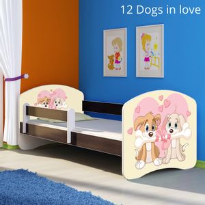 Dječji krevet ACMA s motivom, bočna wenge 160x80 cm - 12 Dogs in Love