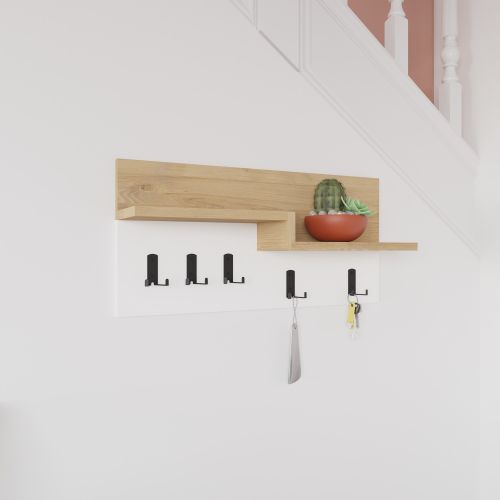 Harmon Hanger - Oak, White OakWhite Coat Hanger slika 3