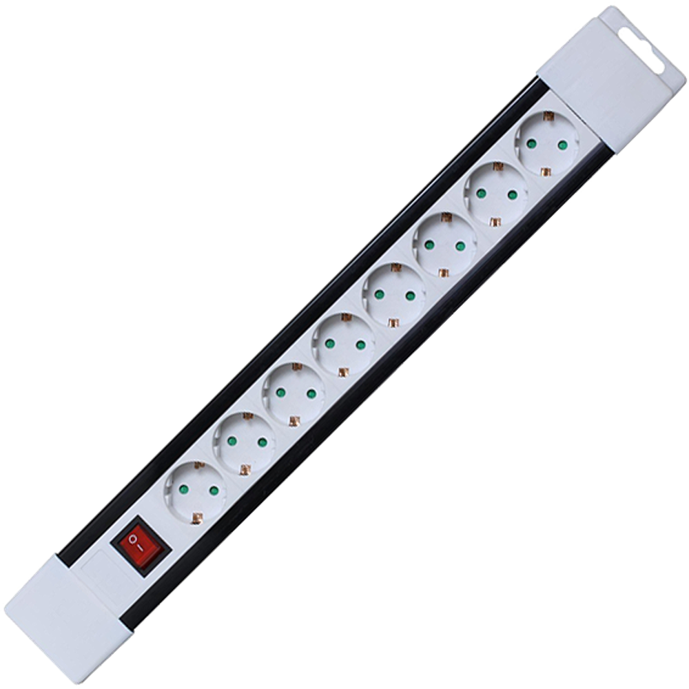 home Produžni kabl, 8 utičnica, prekidač, 1,0mm², 2 met, bijeli - PNV 08K/WH slika 1