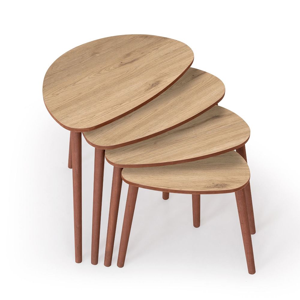 Nesting Table Nora - Set od 4 komada u boji hrasta slika 4