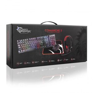 White Shark  KEYBOARD + MOUSE + MOUSE PAD  +HEADSET GC-4104 COMANCHE-3 - 4in1 / BLG