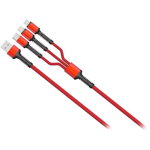 MOYE CONNECT 3 IN 1 USB DATA CABLE RED slika 1
