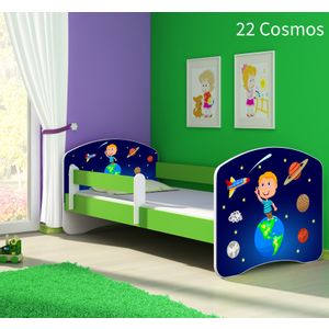 Dječji krevet ACMA s motivom, bočna zelena 160x80 cm 22-cosmos