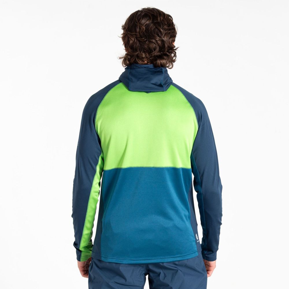 Dare2B Muški duks na kopčanje Assimilate II Core Stretch, Moonlight Denim/Green slika 5