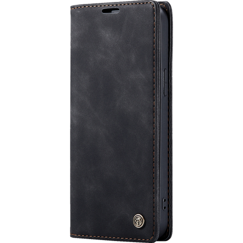 CaseMe Futrola preklopna za iPhone 15, koža, crna - Flip Leather Phone Case iPhone 15 slika 2
