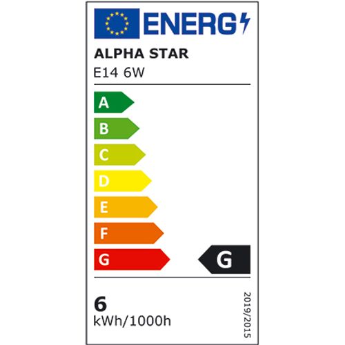 Alpha Star E14 6W HB LED Sijalica 6400K,220V,480Lm,Sveća-minjon,hladno bela slika 2