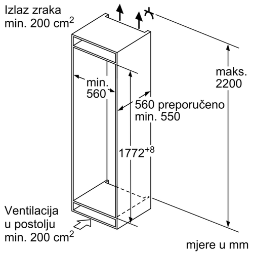 Bosch ugradbeni hladnjak KIS87AFE0 slika 8