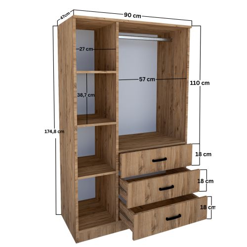 Easy 1600-56 Atlantic Pine Wardrobe slika 7