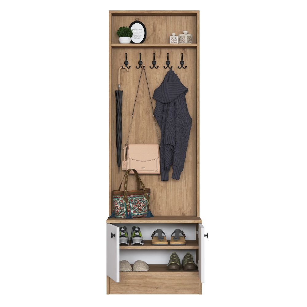 Hall stand M16 - 2254, boja / nijanse orah, bijela slika 7