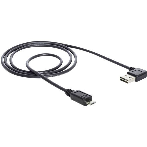 Delock USB kabel USB 2.0 USB-A utikač, USB-Micro-B utikač 1.00 m crna pozlaćeni kontakti, UL certificiran 83382 slika 2