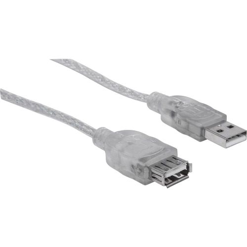 Manhattan USB kabel USB 2.0 USB-A utikač, USB-A utičnica 4.50 m srebrna  340502 slika 1