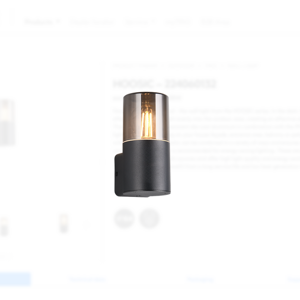 HOOSIC ZIDNA LAMPA BLACK,1XE27 slika 1