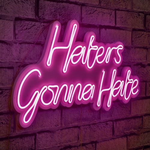 Wallity Ukrasna plastična LED rasvjeta, Haters Gonna Hate - Pink slika 10